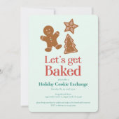 Party für den Holiday Cookie Exchange | Lebkuchen Einladung (Vorderseite)