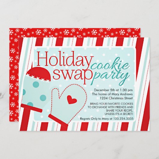 Party für den Holiday Cookie Swap Einladung (Vorne/Hinten)