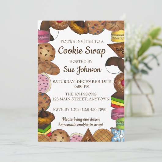 Party für den Kauf von "Holiday Cookie Swap Bake S Einladung (Stehend Vorderseite)