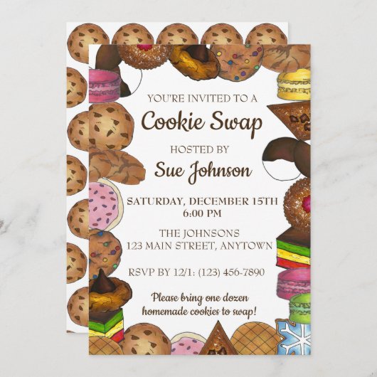 Party für den Kauf von "Holiday Cookie Swap Bake S Einladung (Vorne/Hinten)