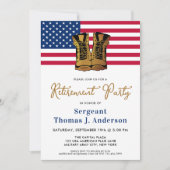Party für den militärischen Ruhestand - Gold verle Einladung (Vorderseite)