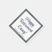 Party für den Ruhestand Einfach Navy Blue, White & Serviette (Ecke)