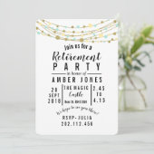 Party für den Ruhestand Einladen aquamarinen und G Einladung (Stehend Vorderseite)