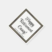 Party für den Ruhestand in Schwarz, Weiß und Gold Serviette (Ecke)