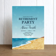 Party für den Ruhestand mit Strand-, See- und Lins