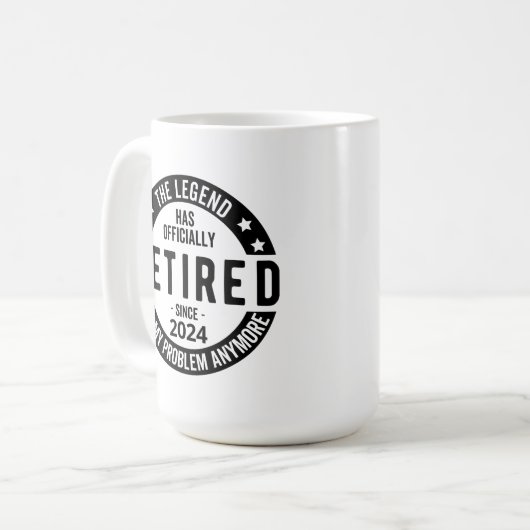 Party für den Ruhestand, Ruhestand 2024, Ruhestand Kaffeetasse (Vorderseite Links)