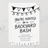 Party für den schwarzen und weißen Hinterhof Einladung (Vorne/Hinten)