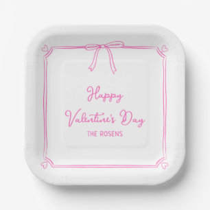 Party für den Valentinstag, Niedlich, rosafarbene, Pappteller