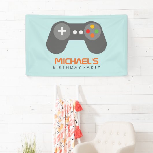 Party für den Videospielcontroller-Kindergeburtsta Banner (Insitu)