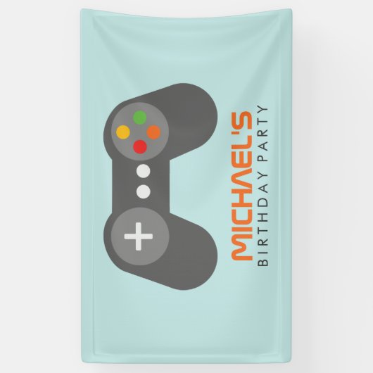 Party für den Videospielcontroller-Kindergeburtsta Banner (Vertikal)
