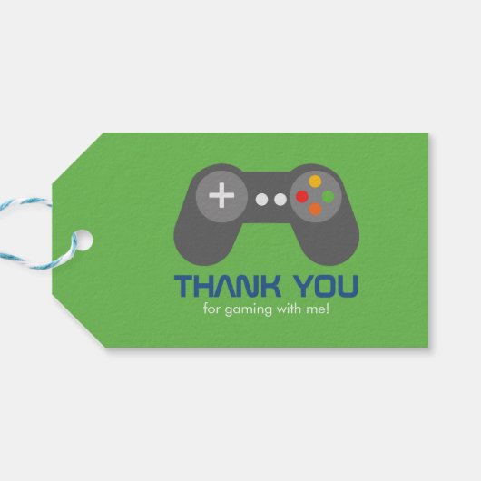 Party für den Videospielcontroller-Kindergeburtsta Geschenkanhänger (Rückseite Horizontal)