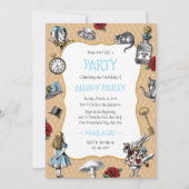 Party für die Alice im Wunderland Einladung (Vorderseite)