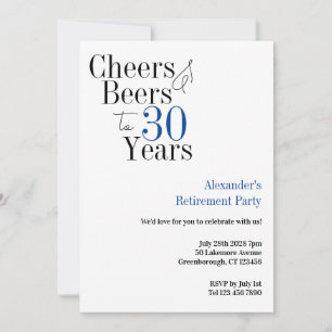 Party für die Altersversorgung 30 Jahre - Cheers a Einladung