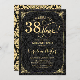 Party für die Altersversorgung - Goldschwarze Dama Einladung
