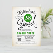 Party für die Altersversorgung - Grün Schwarz-weiß Einladung (Stehend Vorderseite)