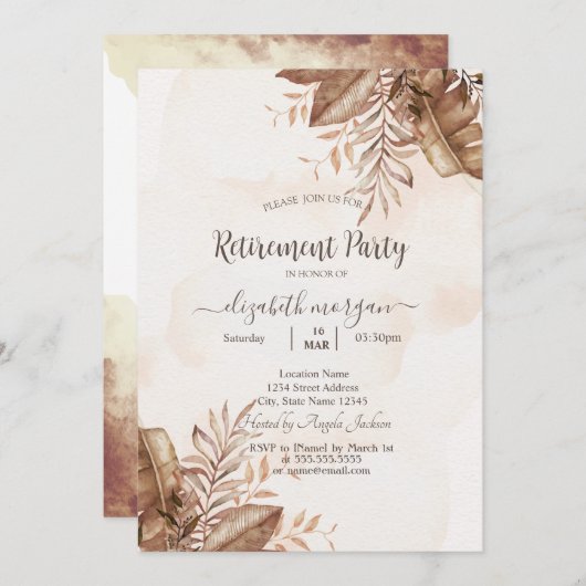 Party für die Altersversorgung im Herbst Einladung (Vorne/Hinten)