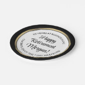 Party für die Altersversorgung - Moderne Schwarz-, Pappteller (Schrägansicht)