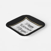 Party für die Altersversorgung Modernes Schwarz, W Pappteller (Gewinkelt)