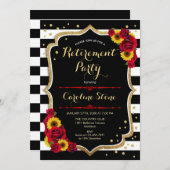 Party für die Altersversorgung - Sonnenblumen Rose Einladung (Vorne/Hinten)