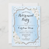 Party für die Altersvorsorge - Blaue Rosen Einladung (Vorderseite)