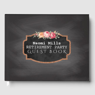 Party für die Altersvorsorge | Blumenmuster-Rose Gästebuch