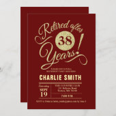 Party für die Altersvorsorge - Burgund Maroon Gold Einladung (Vorne/Hinten)