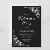 Party für die Altersvorsorge elegant Schwarz mit w Einladung (Vorderseite)