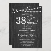 Party für die Altersvorsorge - Graues rustikales H Einladung (Vorne/Hinten)