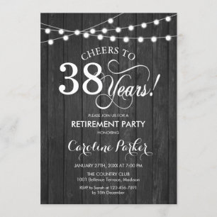 Party für die Altersvorsorge - Graues rustikales H Einladung