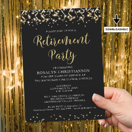 Party für die Altersvorsorge Moderne Black Gold St Einladung