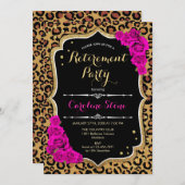 Party für die Altersvorsorge - Schwarz-Rosa-Gold-L Einladung (Vorne/Hinten)