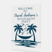 Party für die Altersvorsorge Willkommenspalmen Acrylschild (Winkel)