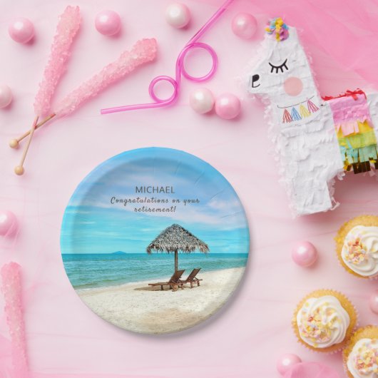 Party für die Anmietung Custom Tropical Beach Pappteller (Party)
