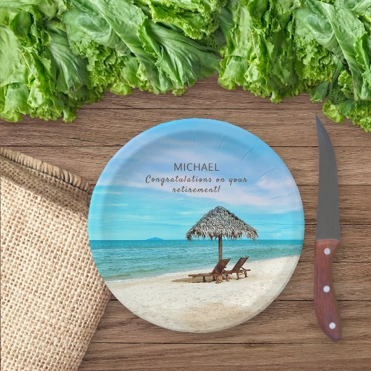 Party für die Anmietung Custom Tropical Beach Pappteller