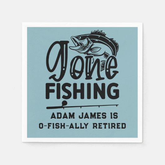 Party für die Aquakulturfischerei - Gone Fishing Serviette (Vorderseite)