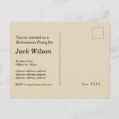 Party für die Beers-Rente Einladungspostkarte (Rückseite)