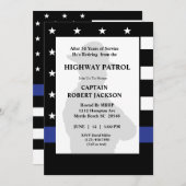 Party für die Beschaffung der Blauen Linie eines P Einladung (Vorne/Hinten)