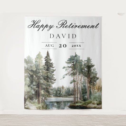 Party für die Bewahrung des Waldes im Wasserfarben Wandteppich (Vorderseite)