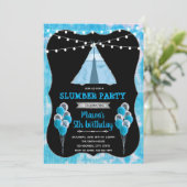 Party für die blaue gefärbte Krawatte Einladung (Stehend Vorderseite)