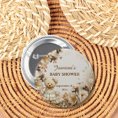 Party für die Blumenteddy-Bärendusche Button