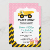 Party für die Eiscremekonstruktion Einladung (Vorne/Hinten)