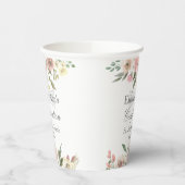 Party für die elegante rosa Blumenbestätigung Pappbecher (Links)