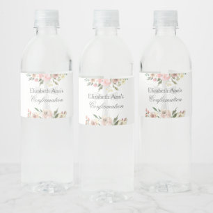 Party für die elegante rosa Blumenbestätigung Wasserflaschenetikett