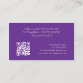 Party für die Gesichtspflege Visitenkarte (Rückseite)