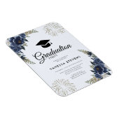 Party für die Graduierung von Navy Blue Floral Magnet (Rechte Seite)