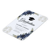 Party für die Graduierung von Navy Blue Floral Magnet (Linke Seite)