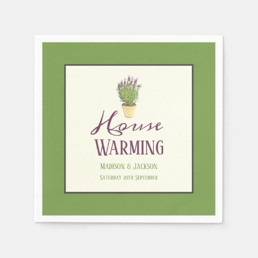 Party für die Haushaltsaufwärmung | Eleganter und Serviette (Vorderseite)