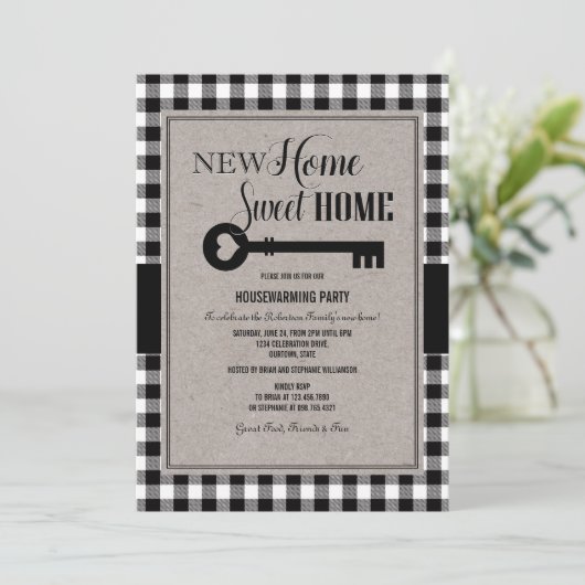 Party für die Haushaltsaufwärmung Neue Zuhause-Fei Einladung (Stehend Vorderseite)