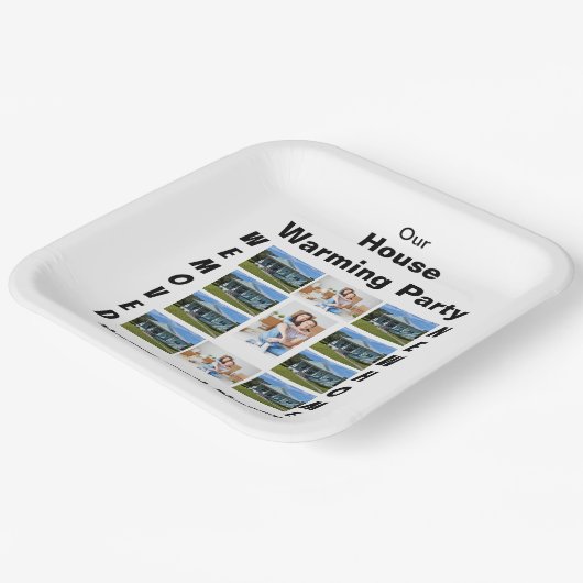 Party für die Haushaltswärmung 11 FotoCollage Pappteller (Gewinkelt)