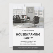 Party für die häusliche Aufwärmung von Schwarz und Einladung (Vorderseite)